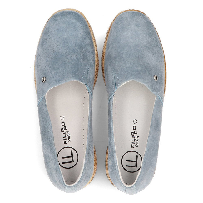 Skórzane półbuty Filippo DP2164/21 BL niebieskie