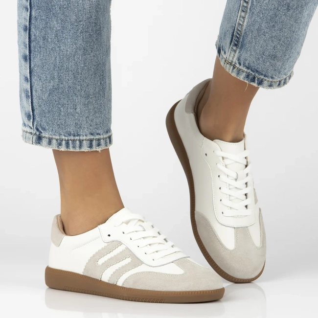 Skórzane sneakersy Filippo DP7492/25 WH białe