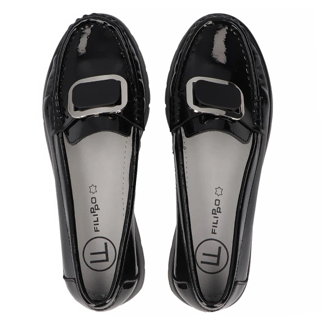 Leather loafers Filippo DP7056/25 BK L black