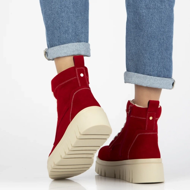 Leather ankle boots Filippo DBT7267/25 RD red