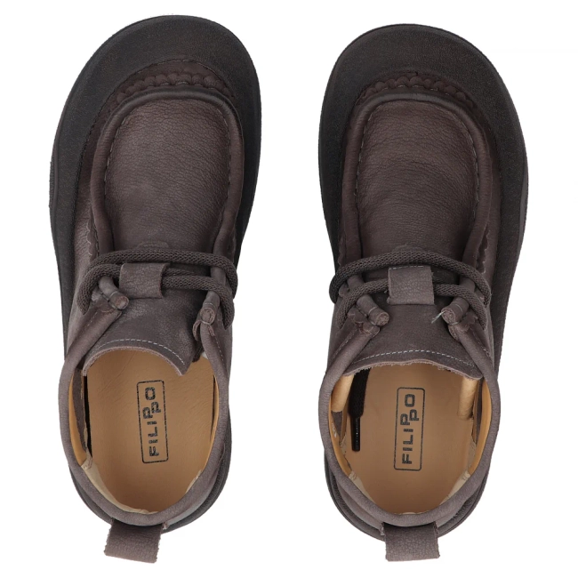 Skórzane trzewiki Filippo DBT8212/26 GR taupe