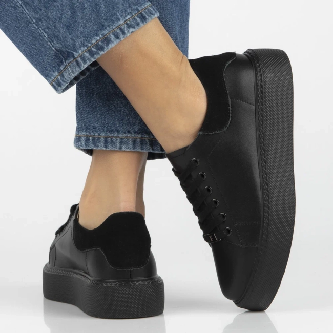 Leather sneakers Filippo DP6119/26 BK black