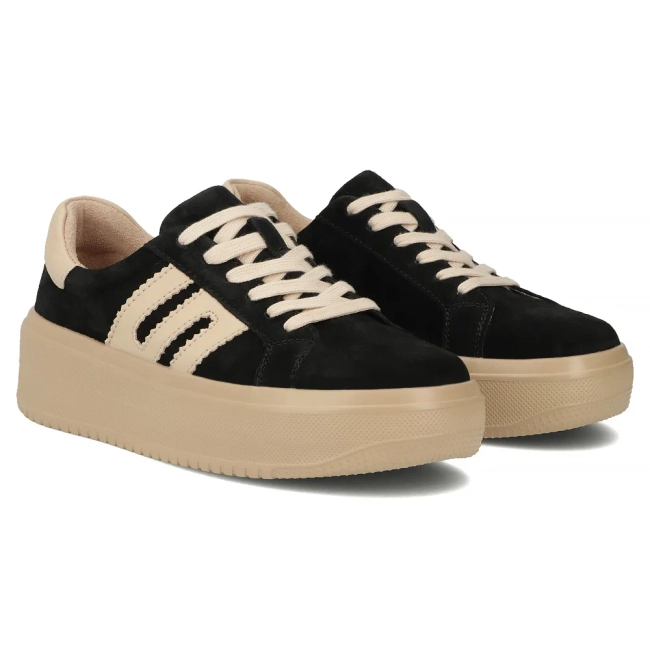 Leather sneakers Filippo DP7173/25 BK black