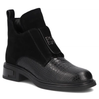 Skórzane botki Filippo DBT8201/26 BK czarne
