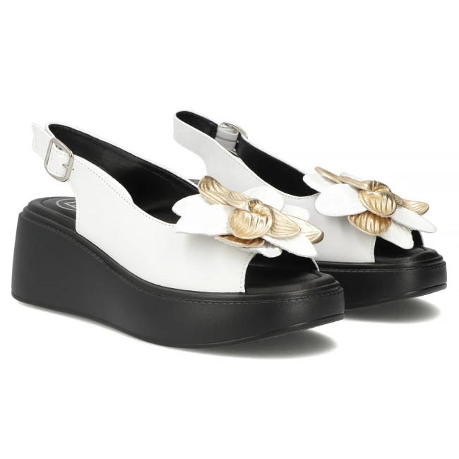 Leather sandals Filippo DS7578/26 WH white