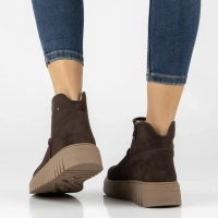 Leather platform ankle boots Filippo DBT8342/26 D BR dark brown