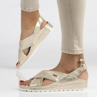 Leather sandals Filippo 50056 gold