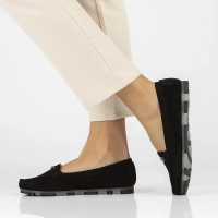 Skórzane mokasyny Filippo DP1202/24 BK czarne