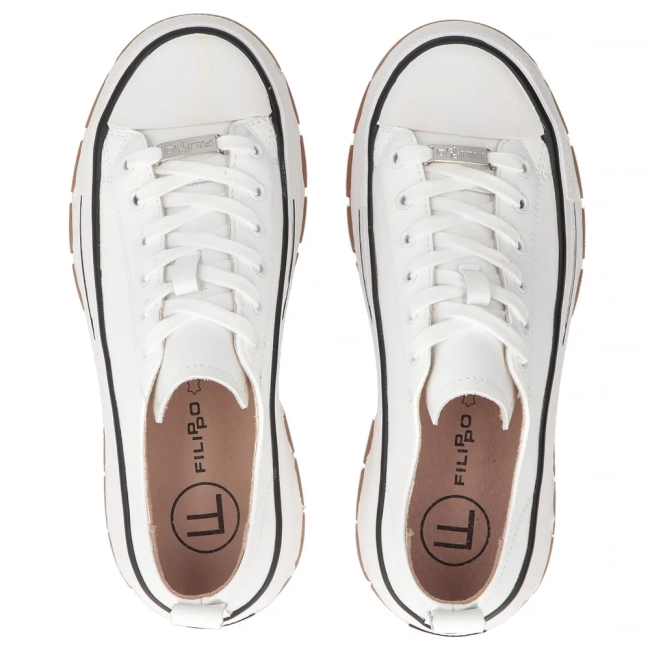 Leather sneakers Filippo DP7501/26 WH white