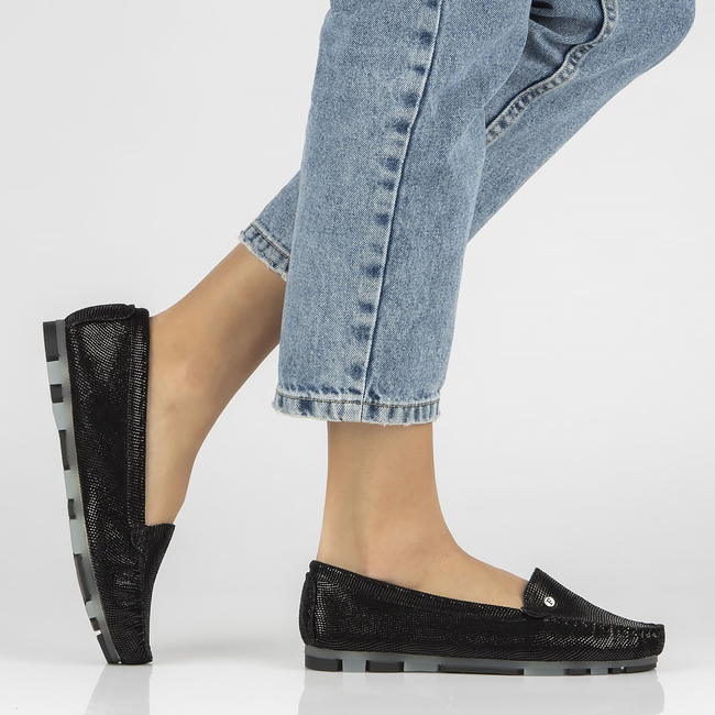 Skórzane mokasyny Filippo DP2037/23 BK PT czarne