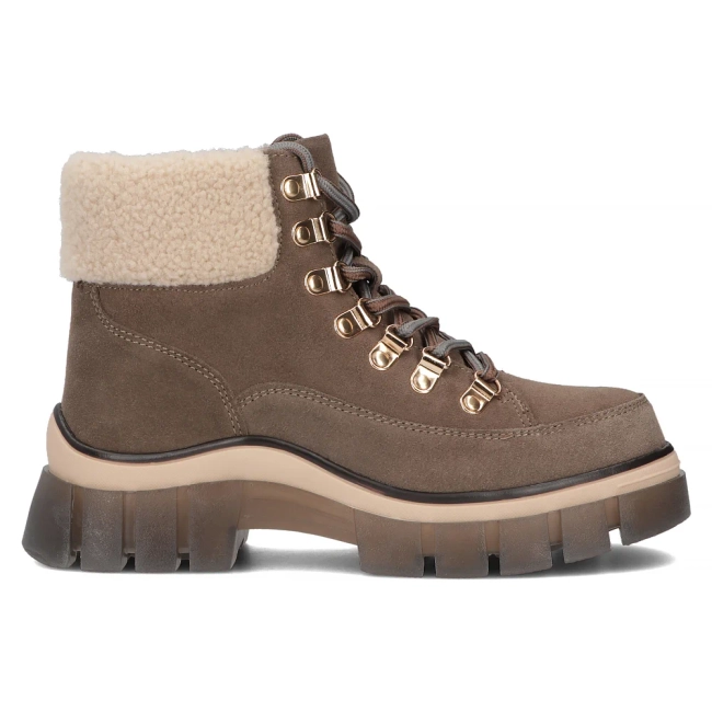 Skórzane trapery na platformie Filippo DBT6471/24 BR brązowe