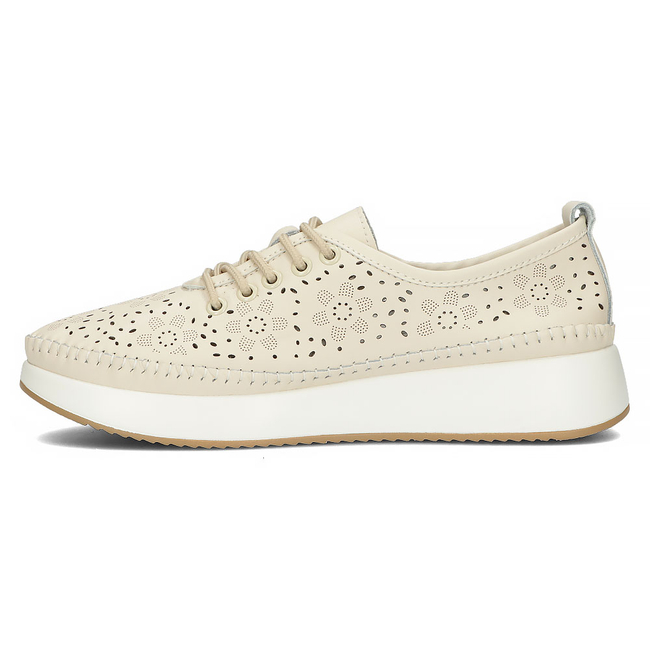 Skórzane półbuty na platformie Filippo DP4606/23 BE beżowe