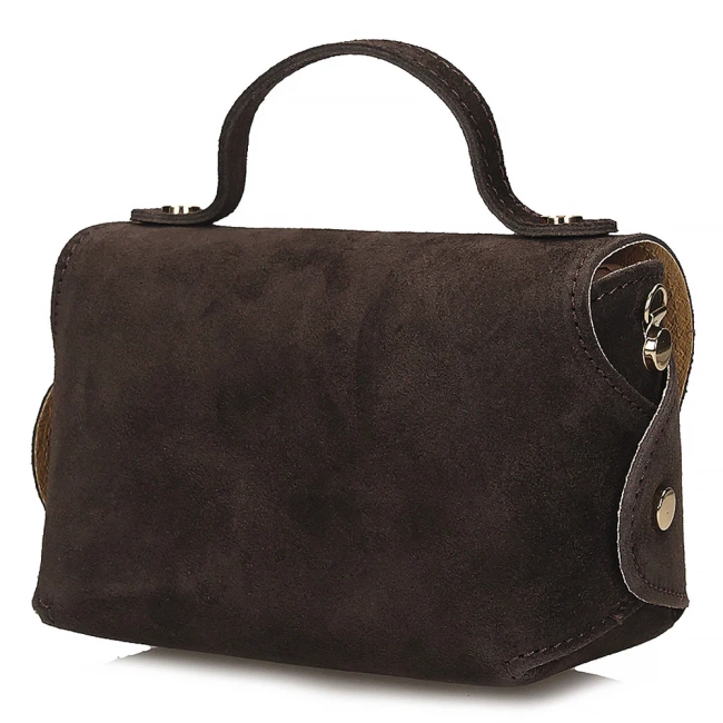 Brown leather handbag Toscanio G66