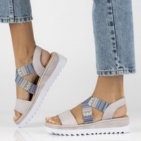 Sandały na koturnie Rieker V44G8-30 kolorowe