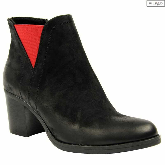 Botki VIOLA 2262 czarny+czerwony 8021799