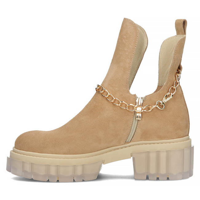 Zamszowe botki typu workery Filippo 30065 camel