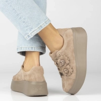 Skórzane sneakersy Filippo DP7987/26 BE beżowe