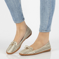 Leather openwork lords Filippo DP2034/21 GO gold