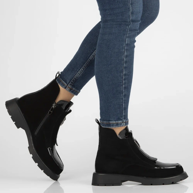 Skórzane botki Filippo DBT6570/24 BK czarne