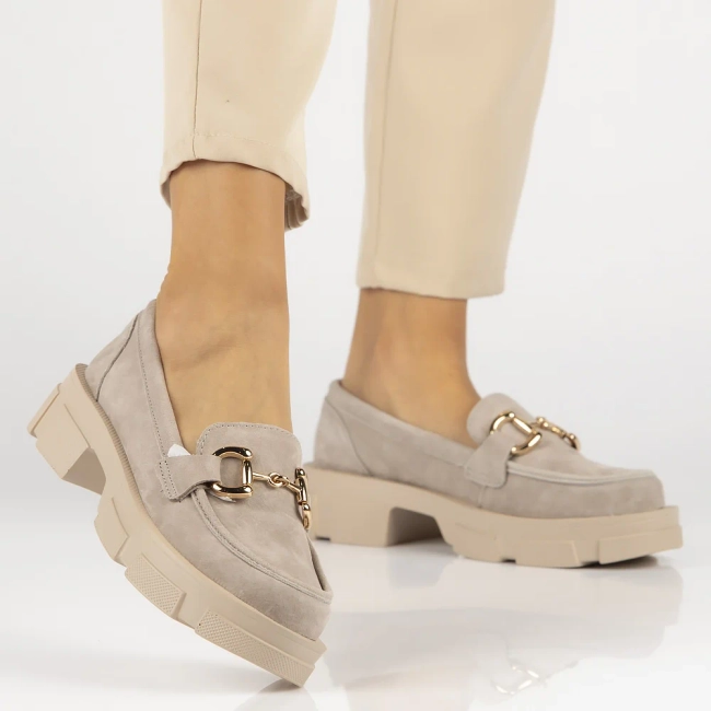 Leather shoes Filippo DP6100/24 TP taupe