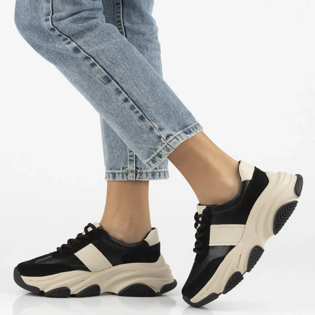 Skórzane sneakersy Filippo DP7113/25 BK czarne