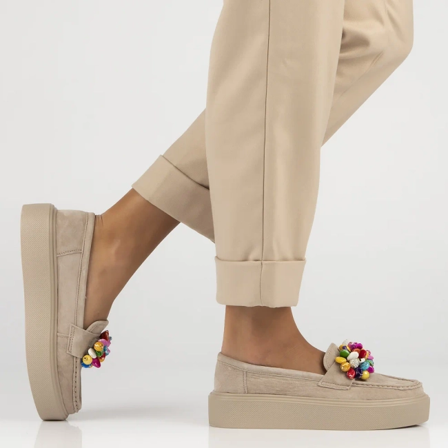 Leather loafers Filippo DP6765/25 BE beige