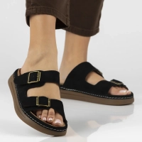 Leather flip-flops Filippo DK7802/26 BK black