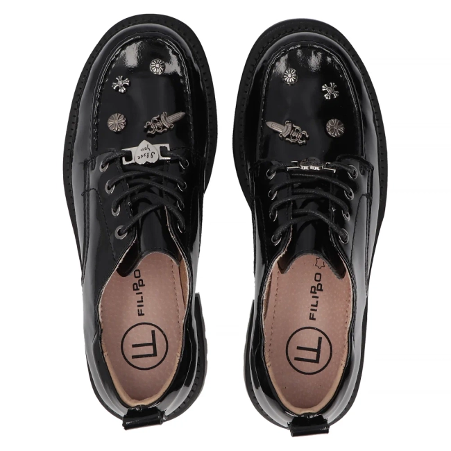Leather shoes Filippo DP6459/24 BK L black