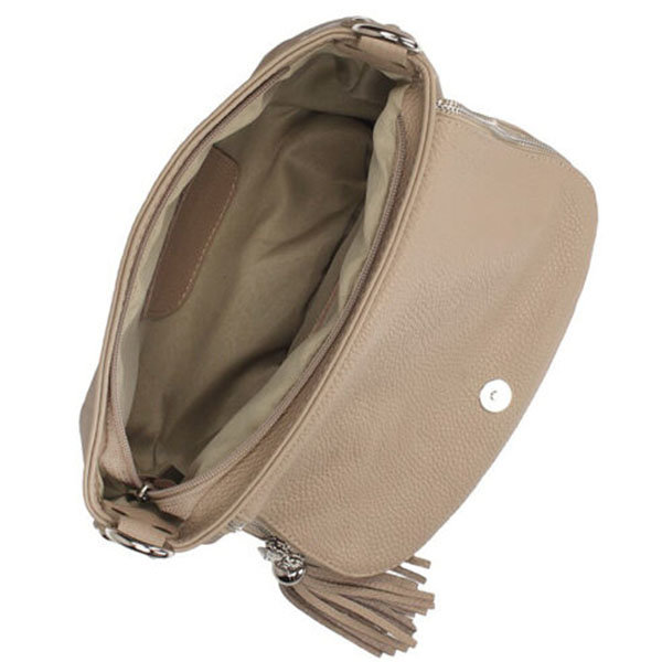 Handbag Toscanio Leather Messenger Bag C262 beige