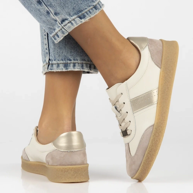 Leather sneakers Filippo DP6799/25 BE GO beige