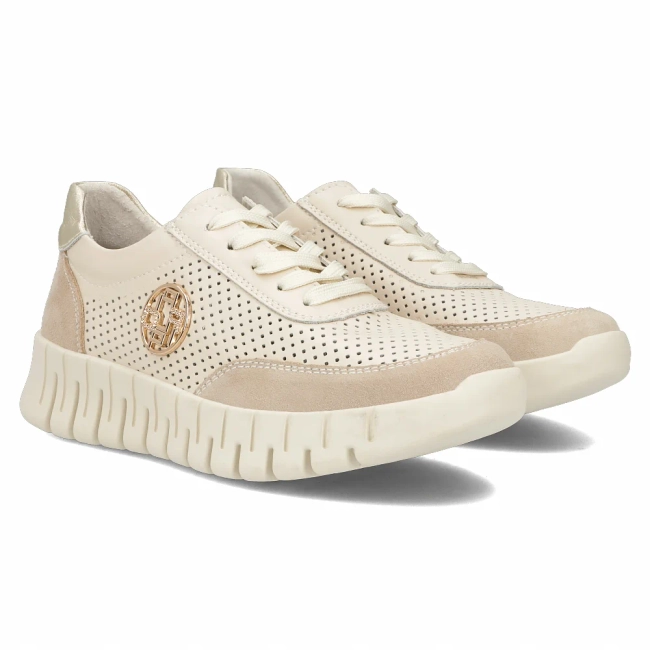 Leather sneakers Filippo DP6034/24 BE beige