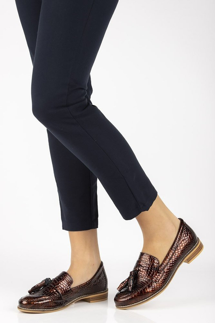 Skórzane mokasyny Filippo DP2161/21 BR brązowe