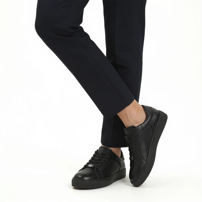 Skórzane sneakersy Filippo MP8274/26 BK czarne