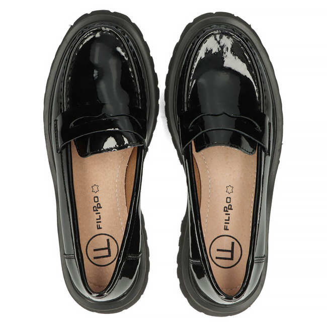 Leather shoes Filippo DP4586/23 BK L black