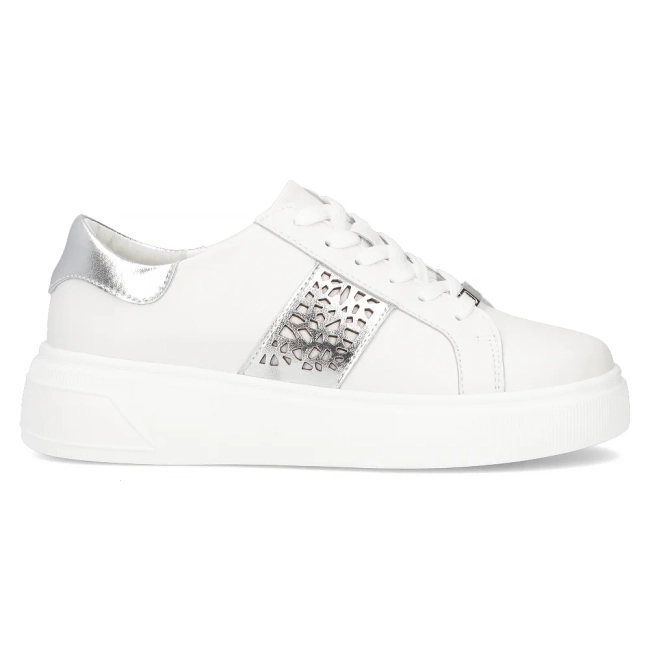 Skórzane sneakersy Filippo DP6824/25 WH białe