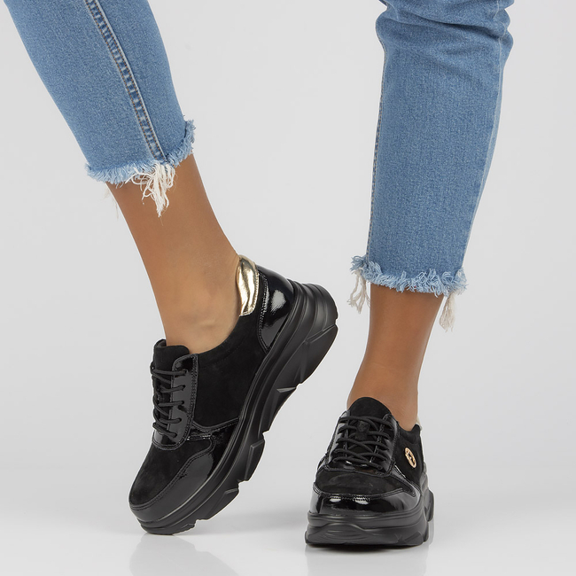 Skórzane Sneakersy Filippo DP3185/22 BK czarne