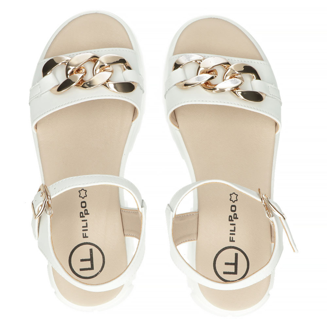 Leather sandals Filippo DS4614/23 WH white