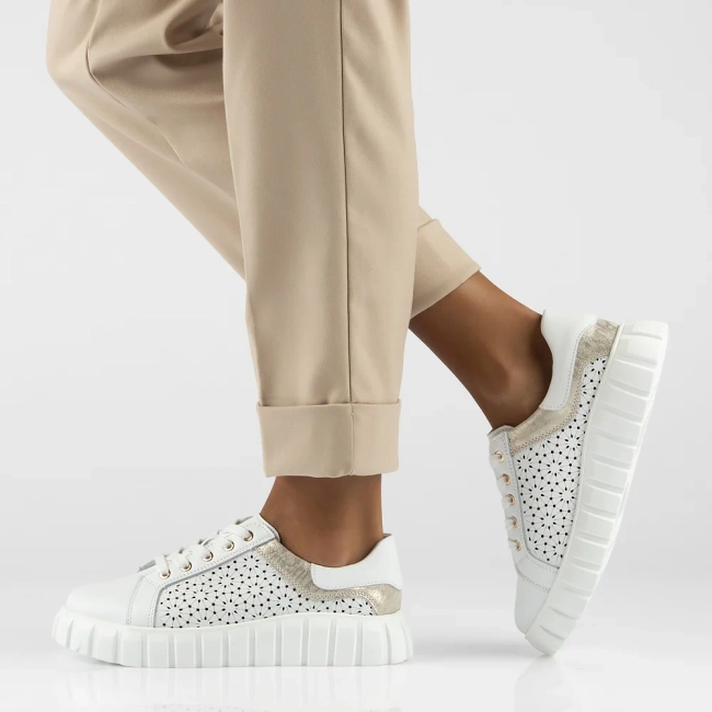 Skórzane Sneakersy Filippo DP6164/24 WH białe