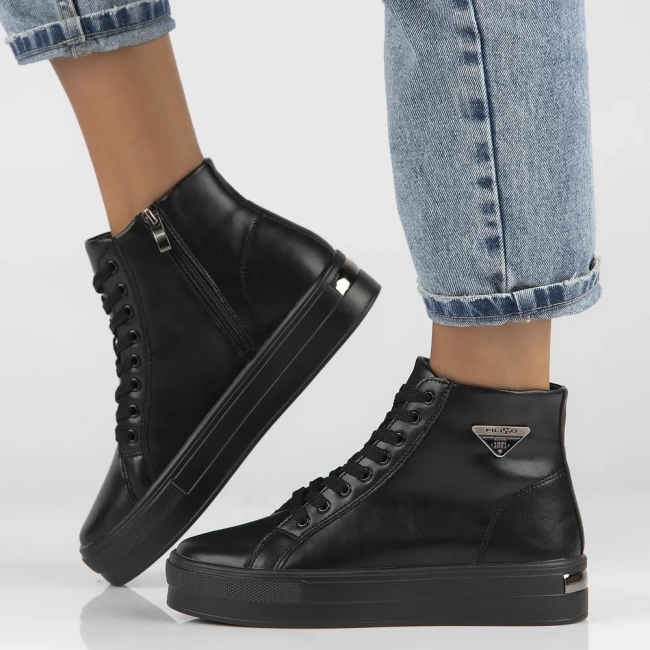 Leather ankle boots DBT4708/24 BK black