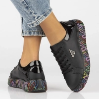 Skórzane sneakersy Filippo DP4480/24 BK MLT czarne