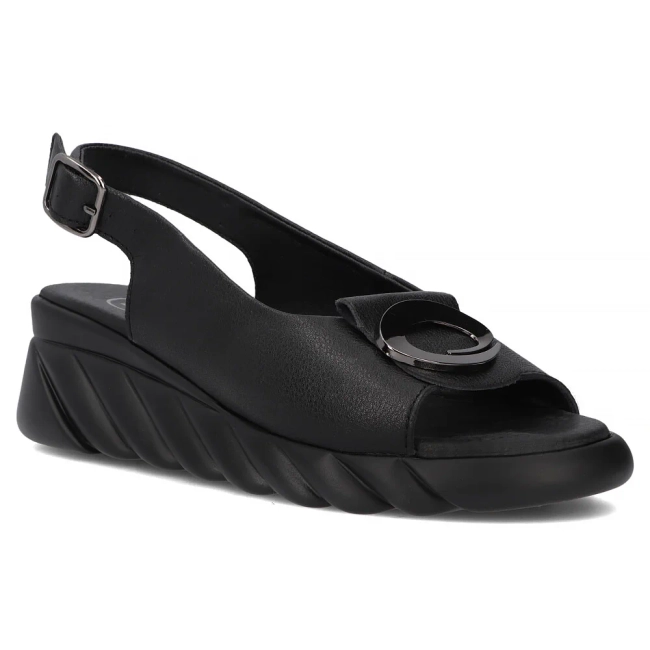 Leather sandals Filippo DS7011/25 BK black