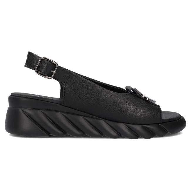 Leather sandals Filippo DS7011/25 BK black