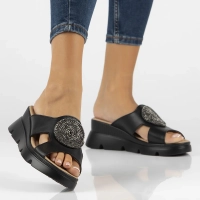 Leather flip-flops Filippo DK6050/24 BK black