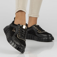 Skórzane sneakersy Filippo DP4533/23 BK czarne