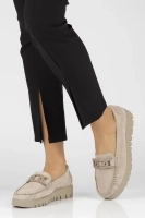 Skórzane mokasyny Filippo DP3334/25 BE beżowe