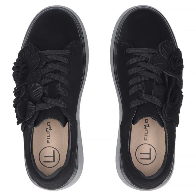 Skórzane sneakersy Filippo DP8113/26 BK czarne