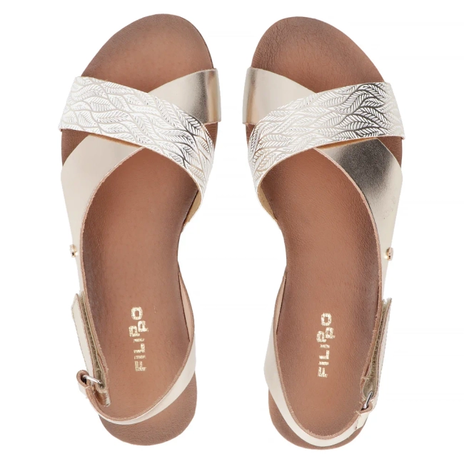 Leather sandals Filippo 40141 gold