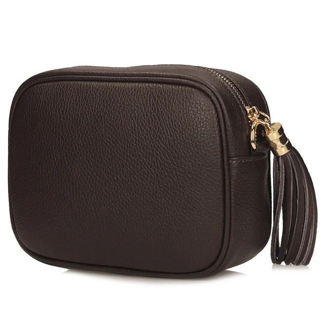 Leather handbag Toscanio G88 dark brown