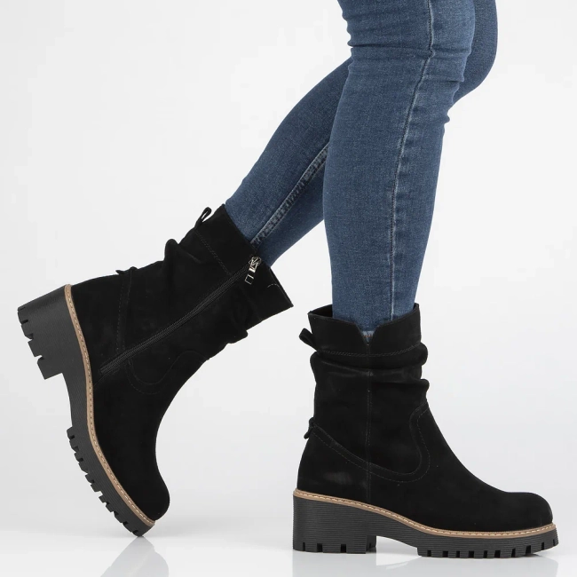 Skórzane botki Filippo DBT6402/24 BK czarne