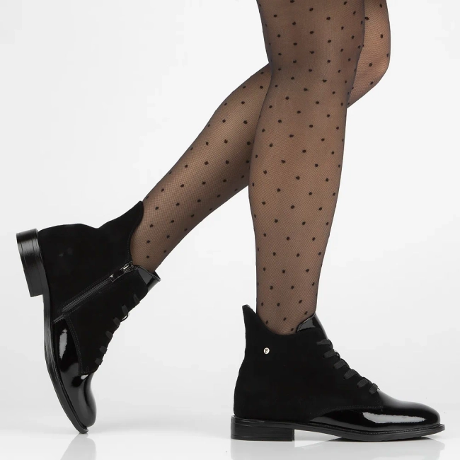 Leather ankle boots DBT6335/24 BK black